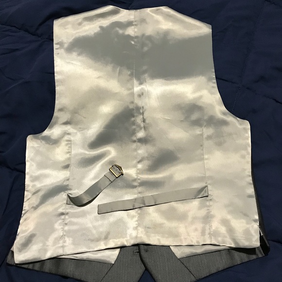 Calvin Klein Slim Fit Suit Vest - Gray Herringbone - Picture 3 of 5